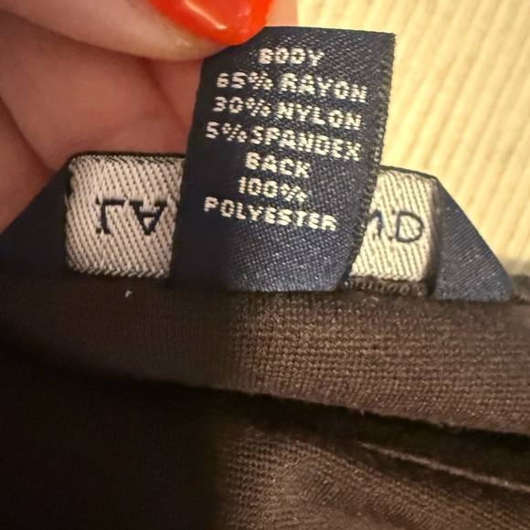 Lands' End Boxy Brown and Black 3/4 Sleeve Blouse XS - Picture 6 of 9